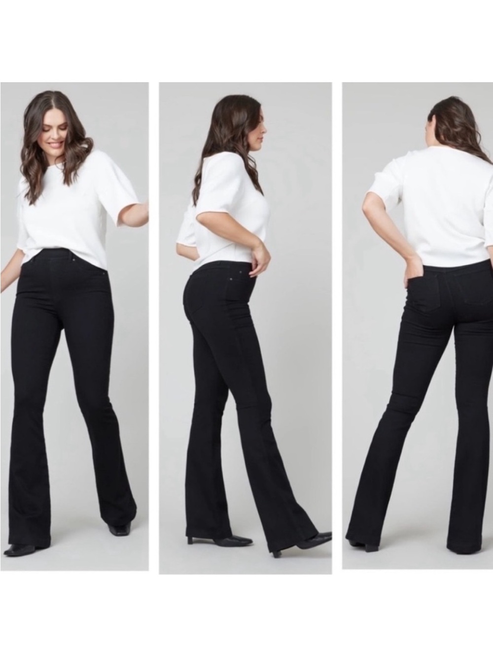 SPANX black jeans pull on flare leg Size Small